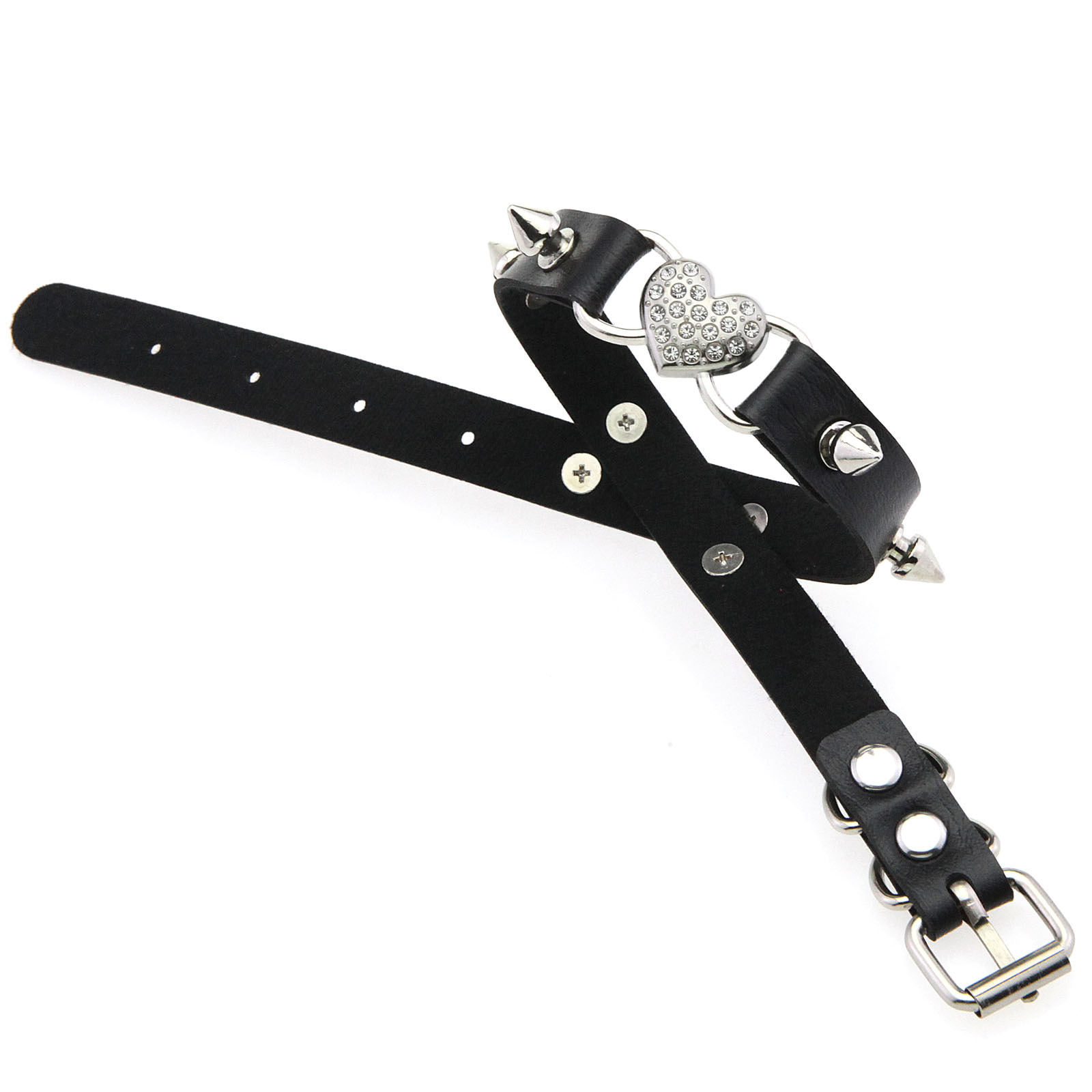 Goth Heart Collar Black Choker - Goth Punk Spike Choker recension och pris