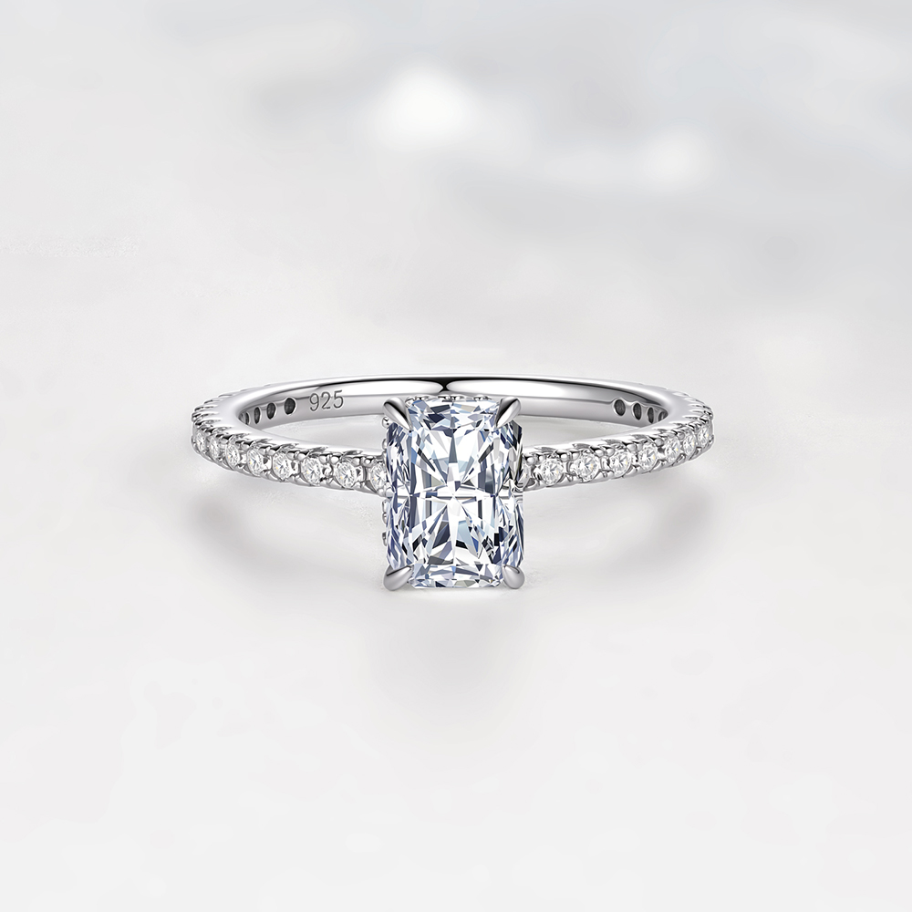 S925 Sterling Silver Simple Fo - Moissanite Engagement Ring 1 Carat recension och pris