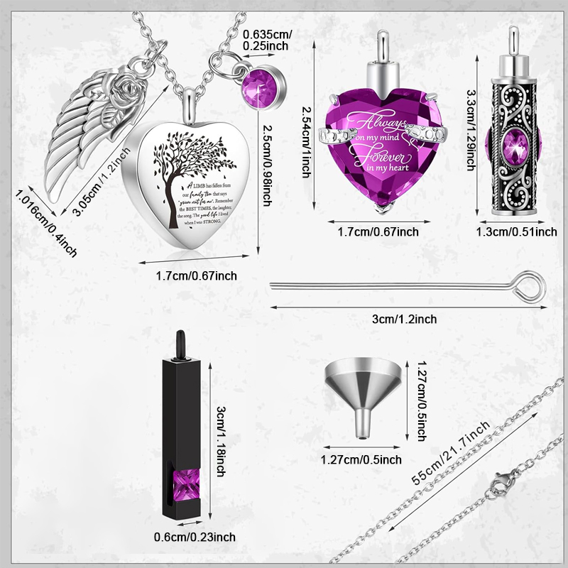 3 Styles Urn Necklace for Ashe - Heart Locket Necklace Photo recension och pris