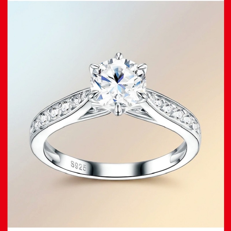 Apaison Luxury D Color 1 Carat - Moissanite Engagement Ring 1 Carat recension och pris