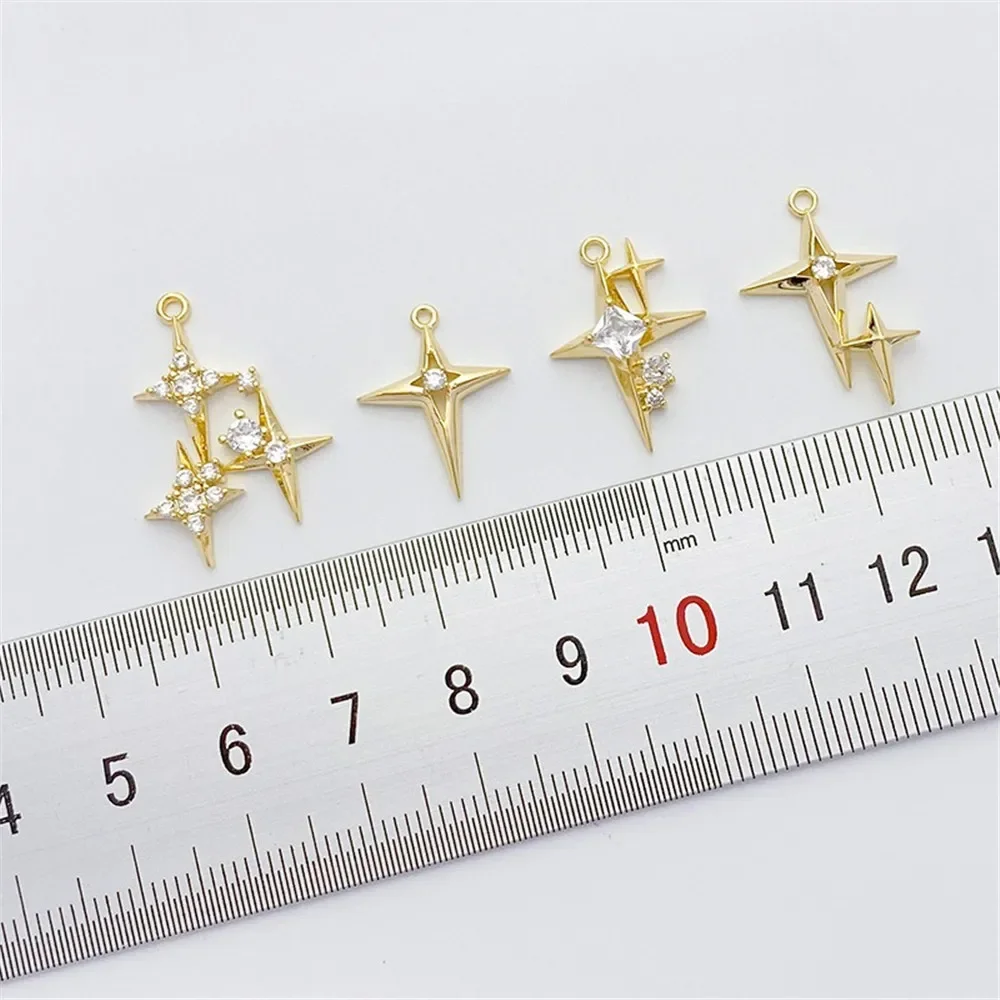14K Gold-plated Micro-inlaid Z - Cross Pendant Necklace Gold recension och pris