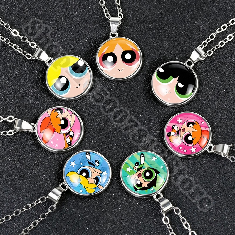 Kawaii The Powerpuffs Girls Cu - Anime Pendant Necklace recension och pris