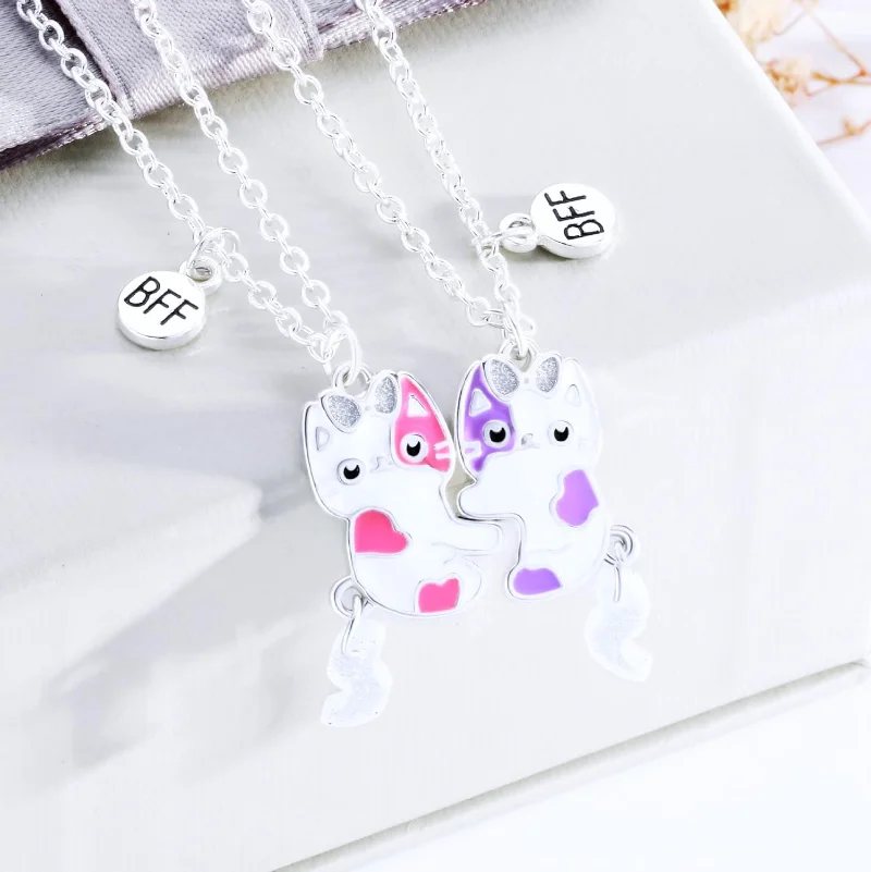 2Pcs Best Friend Pendant Gifts - Magnetic Couple Matching Necklaces recension och pris