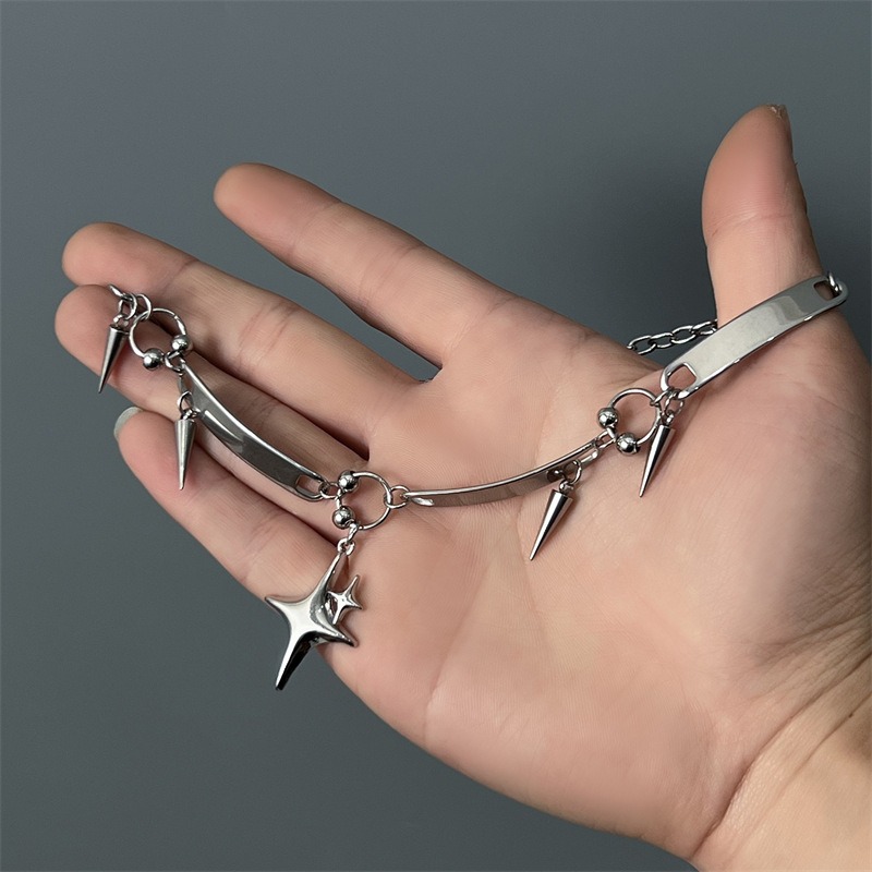 Hiphop Stainless Steel Punk St - Goth Punk Spike Choker recension och pris