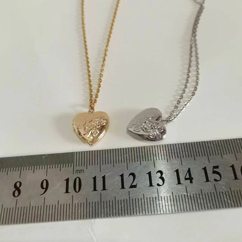 1pc Tiny Heart 14mm Photo Fram - Heart Locket Necklace Photo recension och pris