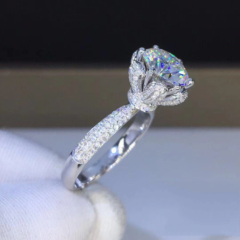 Morganite Ring VVS1 Grade Labo - Moissanite Engagement Ring 1 Carat recension och pris