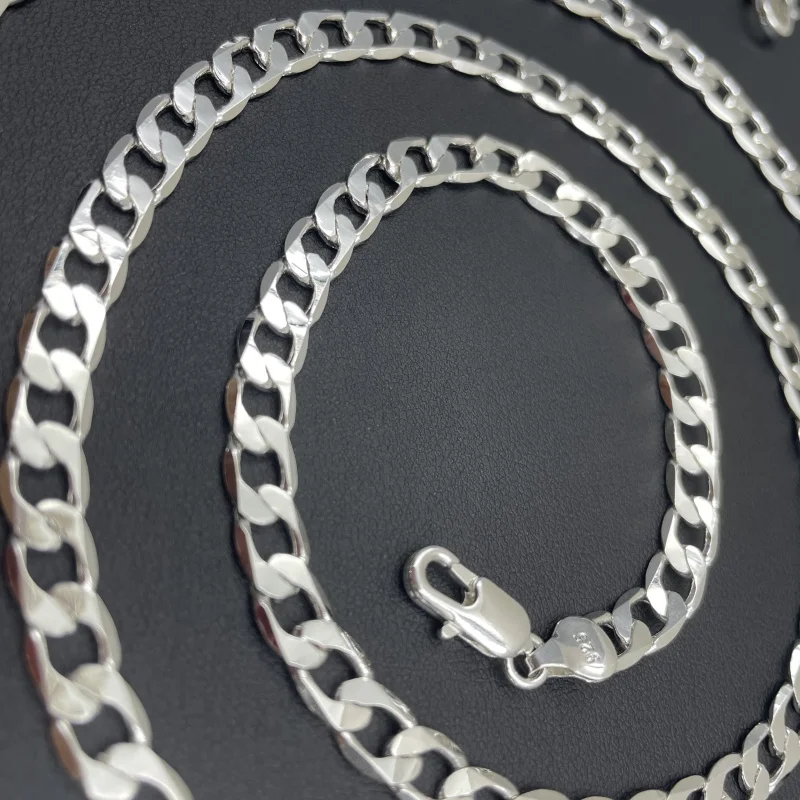 Men's 925 Sterling Silver Neck - Cuban Link Chain 12Mm recension och pris