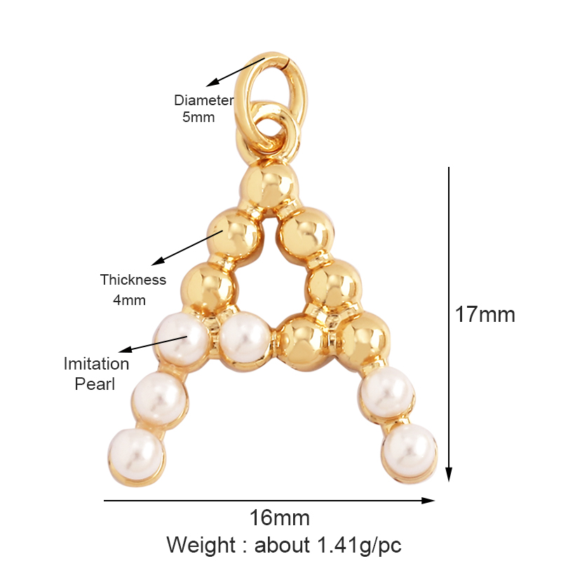 Fashion Simple Imitation Pearl - Initial Letter Necklace 18K Gold recension och pris