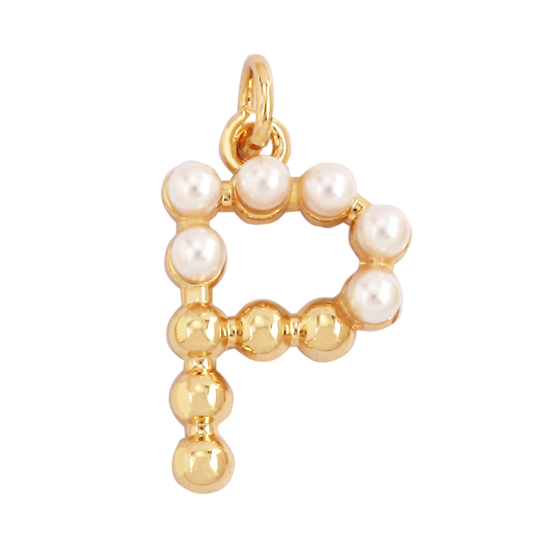 Fashion Simple Imitation Pearl - Initial Letter Necklace 18K Gold recension och pris