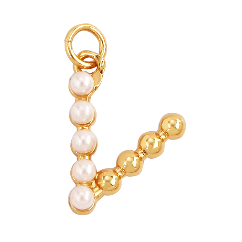 Fashion Simple Imitation Pearl - Initial Letter Necklace 18K Gold recension och pris