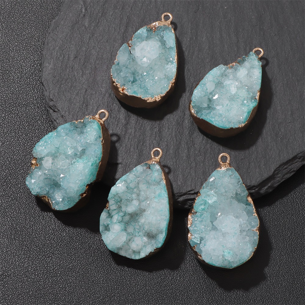 1PC Natural Agate Geode Pendan - Crystal Pendant Necklace Natural Stone recension och pris