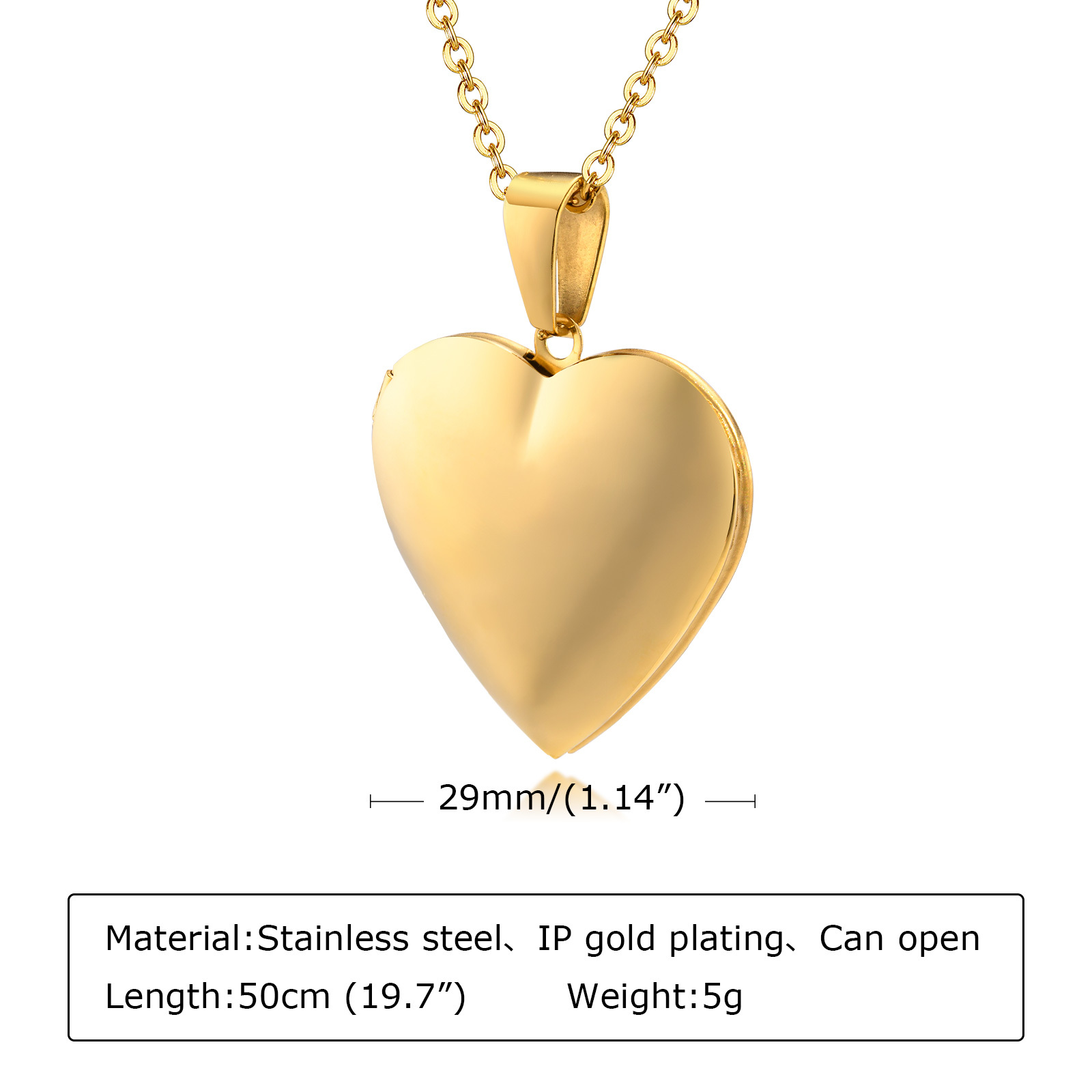 Stainless Steel Jewelry Heart  - Heart Locket Necklace Photo recension och pris