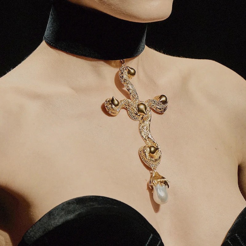 Vintage Exaggerated Baroque Pe - Pearl Choker Necklace Vintage recension och pris