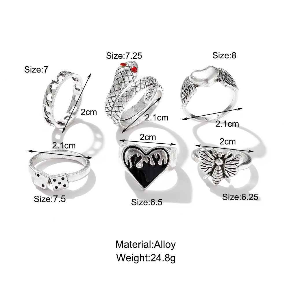 6Pcs Vintage Punk Snake Knuckl - Vintage Punk Knuckle Rings Set recension och pris