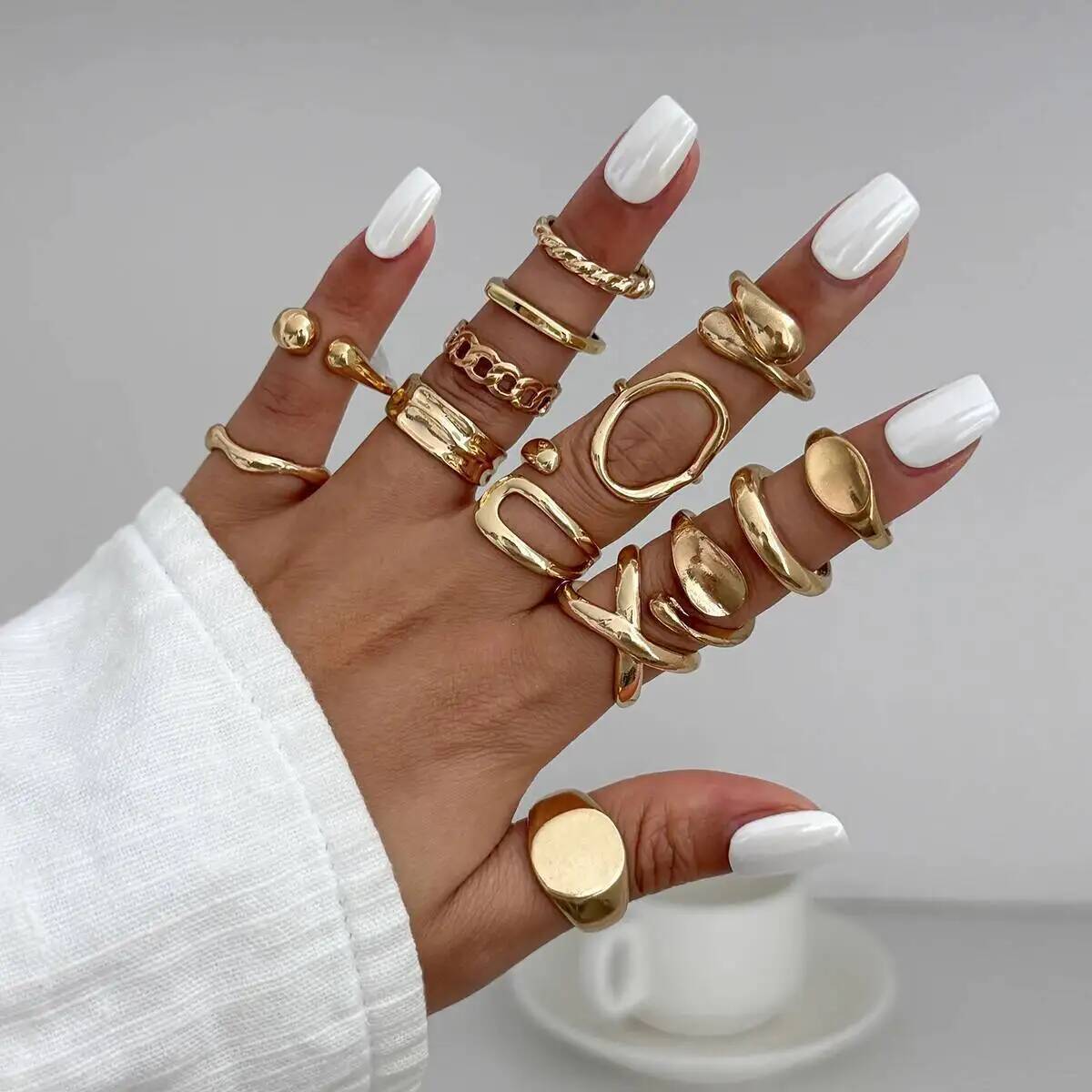 IngeSight.Z 14Pcs/Set Hip Hop  - Vintage Punk Knuckle Rings Set recension och pris