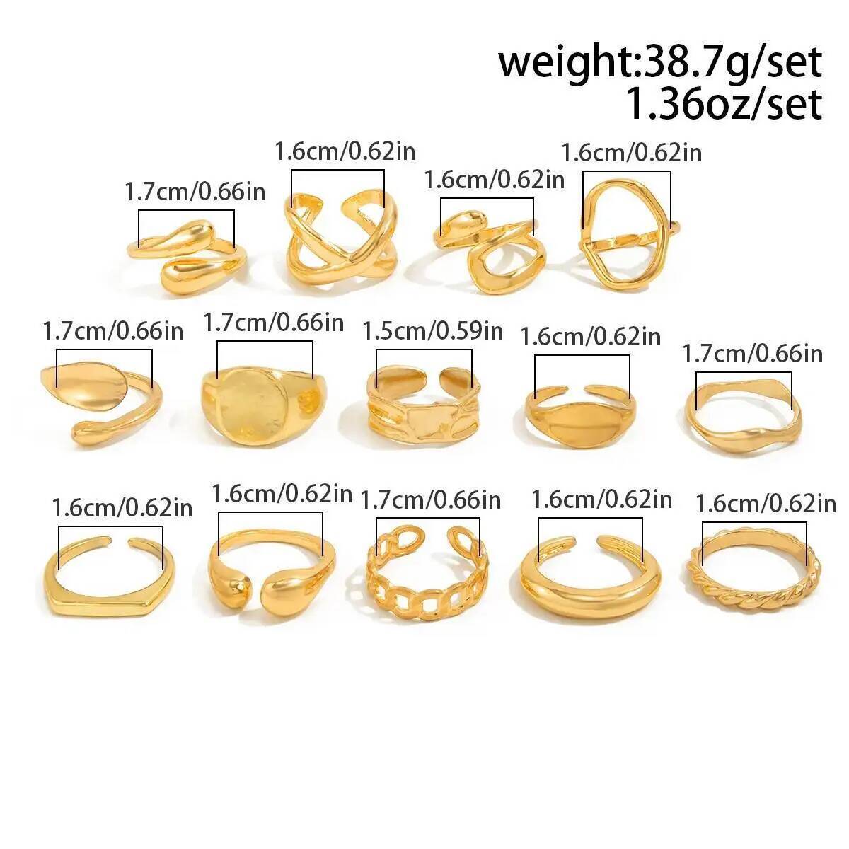 IngeSight.Z 14Pcs/Set Hip Hop  - Vintage Punk Knuckle Rings Set recension och pris