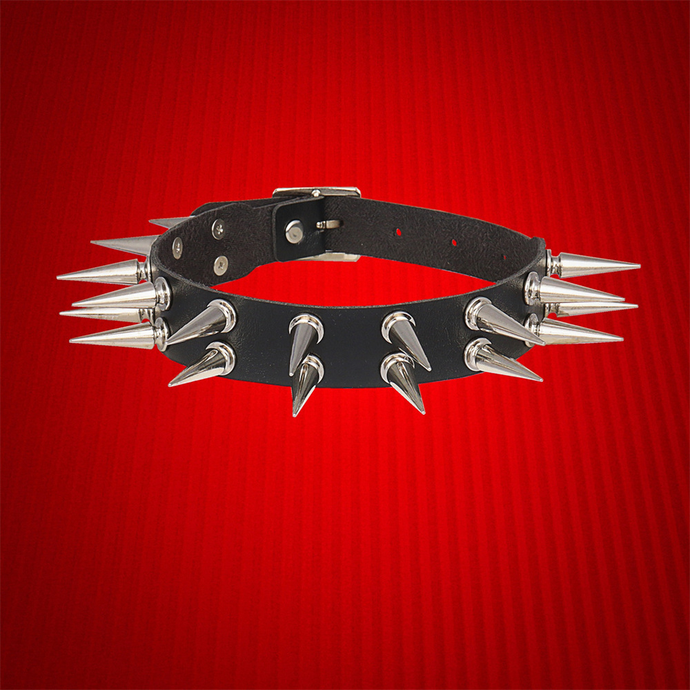 Long Spiked Choker Collar For  - Goth Punk Spike Choker recension och pris