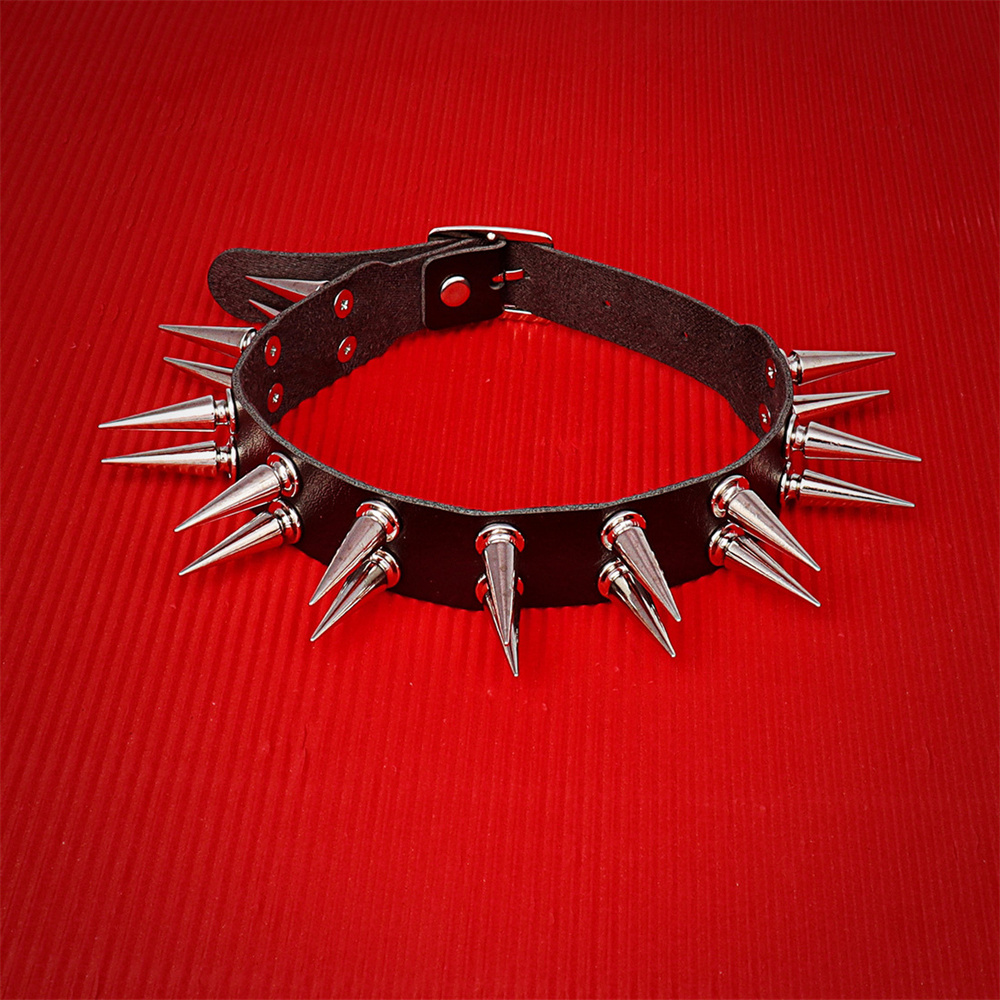 Long Spiked Choker Collar For  - Goth Punk Spike Choker recension och pris