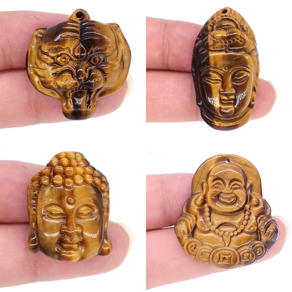 Natural Stones Tiger Eye Reiki - Crystal Pendant Necklace Natural Stone recension och pris