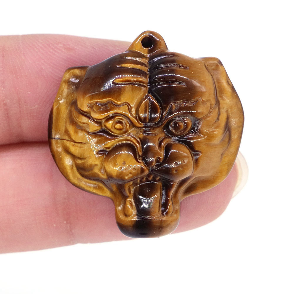 Natural Stones Tiger Eye Reiki - Crystal Pendant Necklace Natural Stone recension och pris