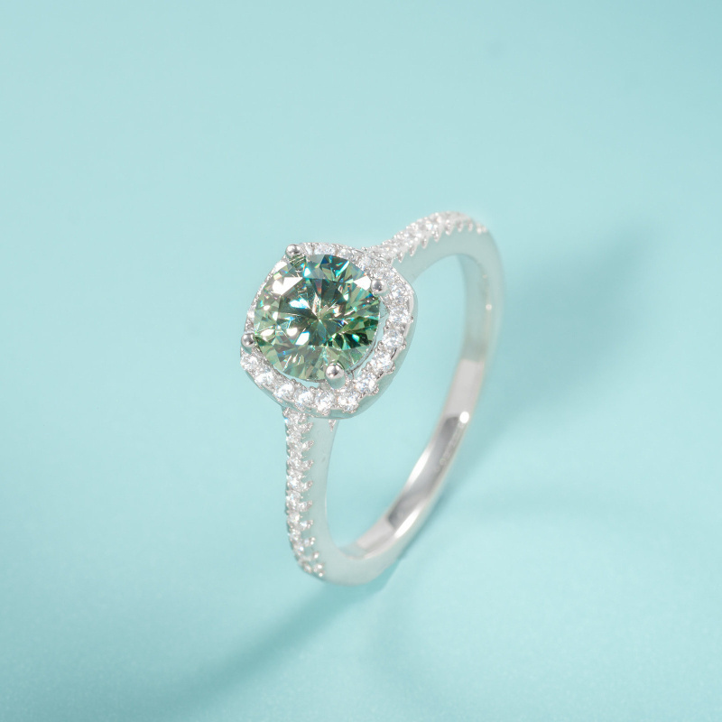 1PC 1/2/3 CARAT Round Cut Gree - Moissanite Engagement Ring 1 Carat recension och pris