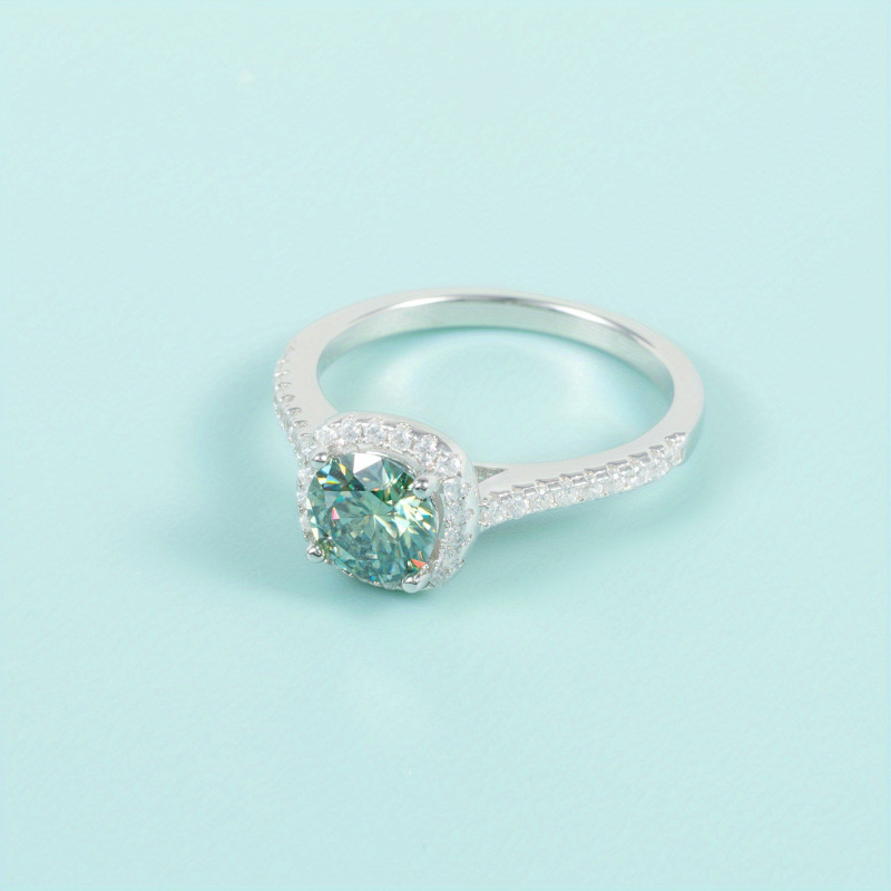 1PC 1/2/3 CARAT Round Cut Gree - Moissanite Engagement Ring 1 Carat recension och pris