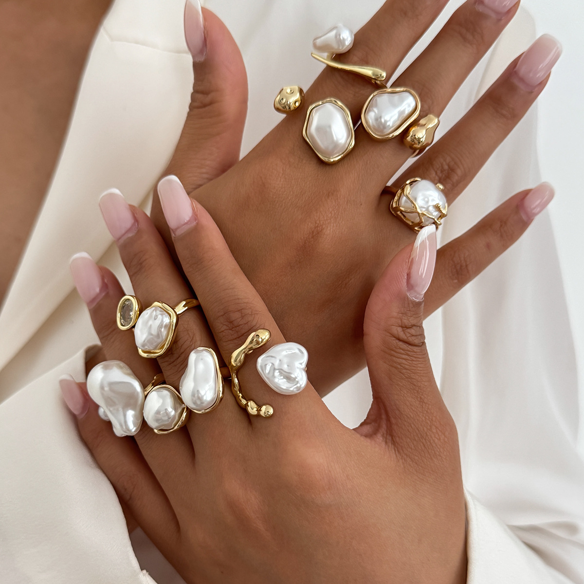 7Pcs/Set Gold Color Irregular  - Vintage Punk Knuckle Rings Set recension och pris