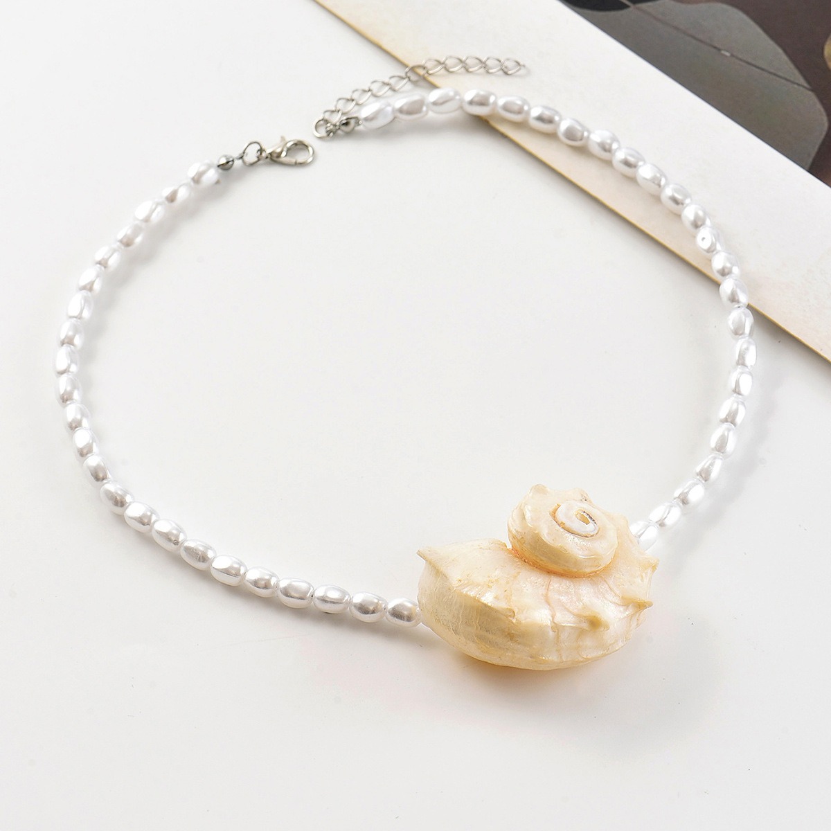 Vintage Bohemian Natural Conch - Pearl Choker Necklace Vintage recension och pris