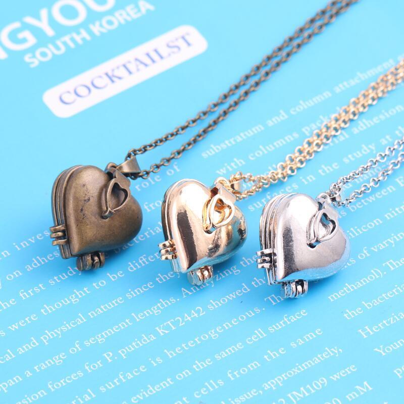 Vintage Folding Multi-Layer He - Heart Locket Necklace Photo recension och pris