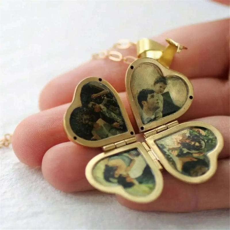 Vintage Folding Multi-Layer He - Heart Locket Necklace Photo recension och pris