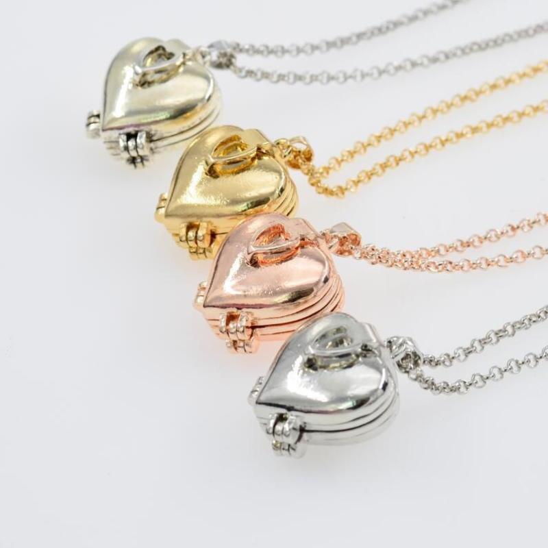 Vintage Folding Multi-Layer He - Heart Locket Necklace Photo recension och pris