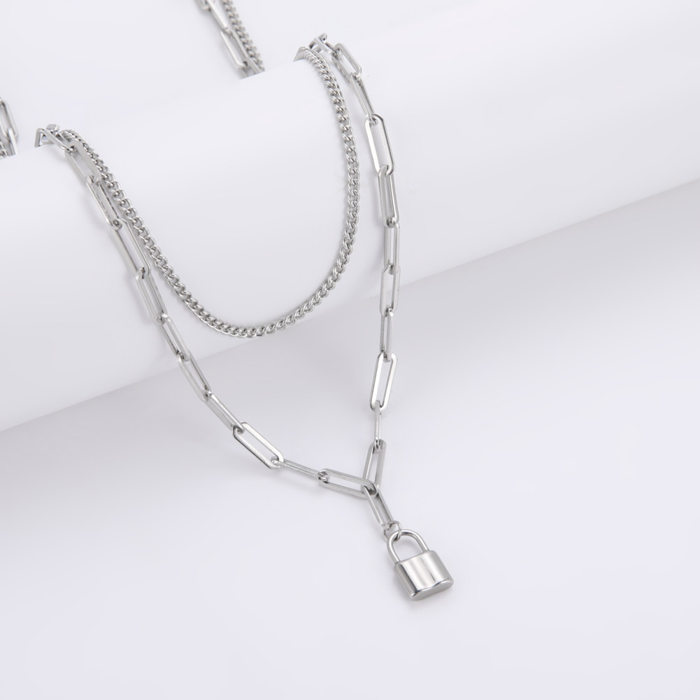 Unift Aesthetic Padlock Pendan - Layered Pendant Necklace Aesthetic recension och pris