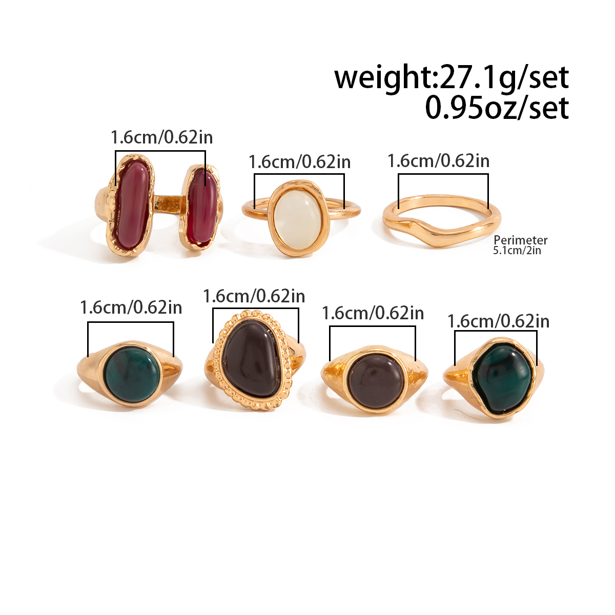 IngeSight.Z 7Pcs/Set Punk Tren - Vintage Punk Knuckle Rings Set recension och pris