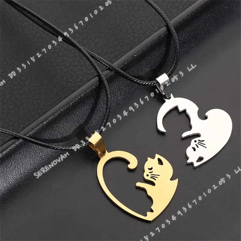 1 Pair Creative Cute Stainless - Magnetic Couple Matching Necklaces recension och pris