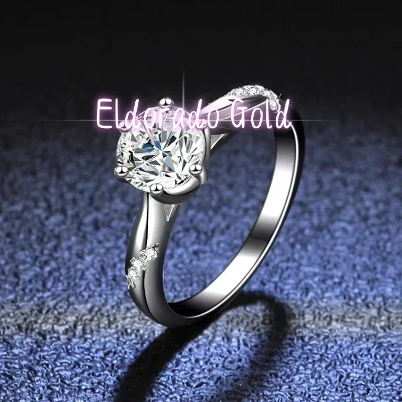 Eldorado Gold  100% Original C - Moissanite Engagement Ring 1 Carat recension och pris
