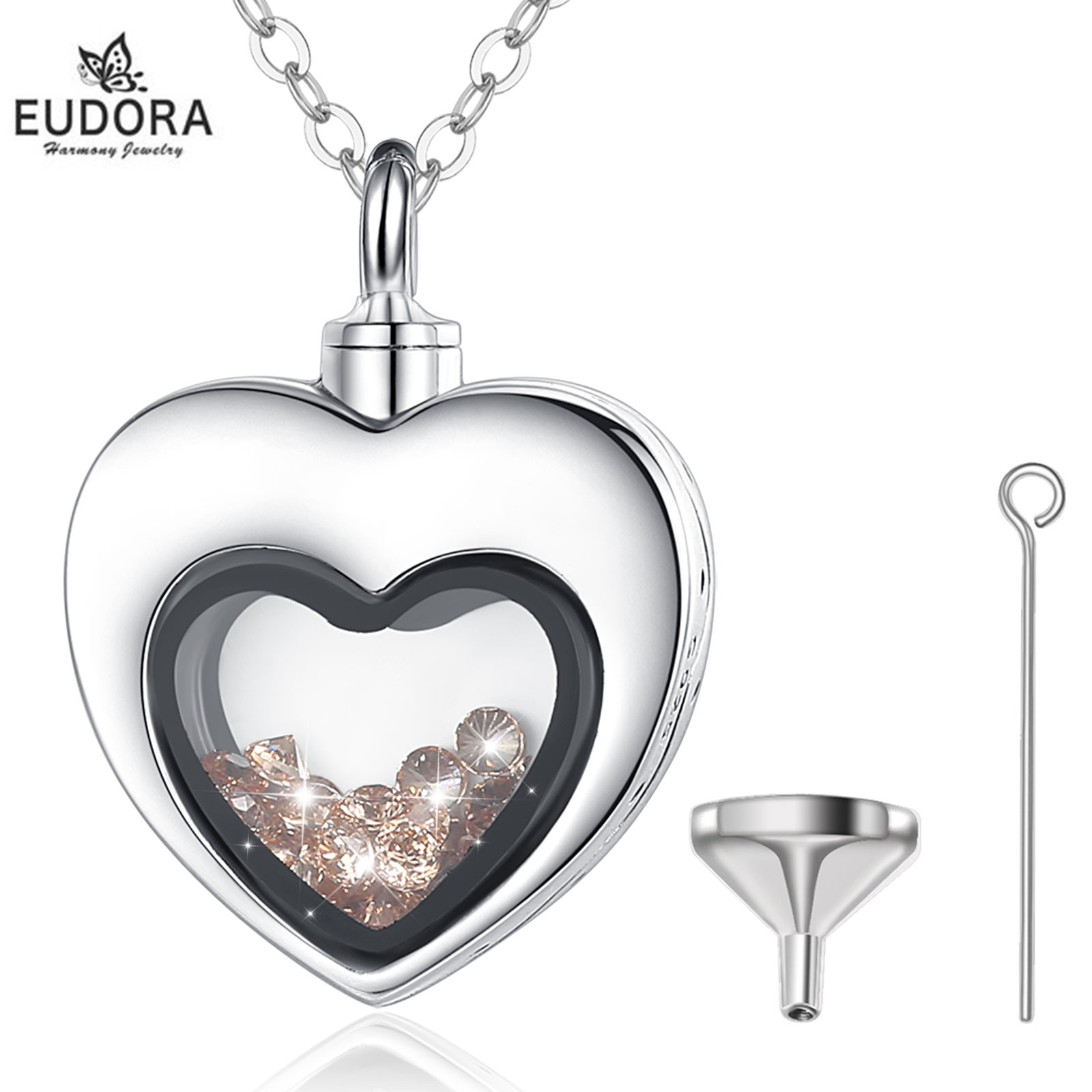 Eudora Sterling Silver Heart L - Heart Locket Necklace Photo recension och pris