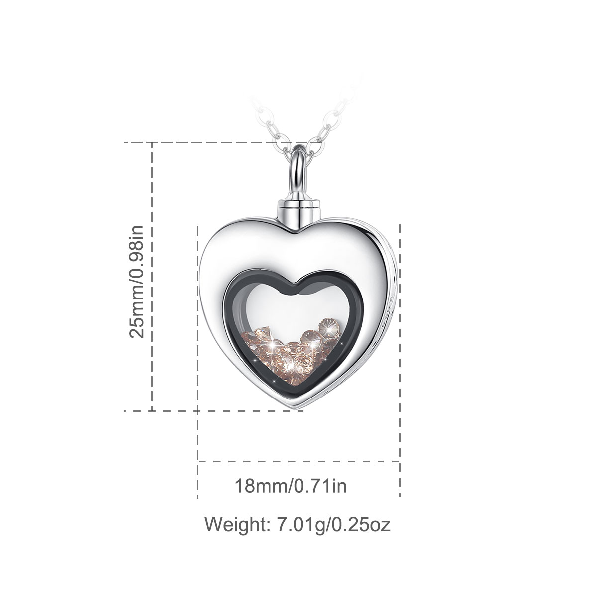 Eudora Sterling Silver Heart L - Heart Locket Necklace Photo recension och pris