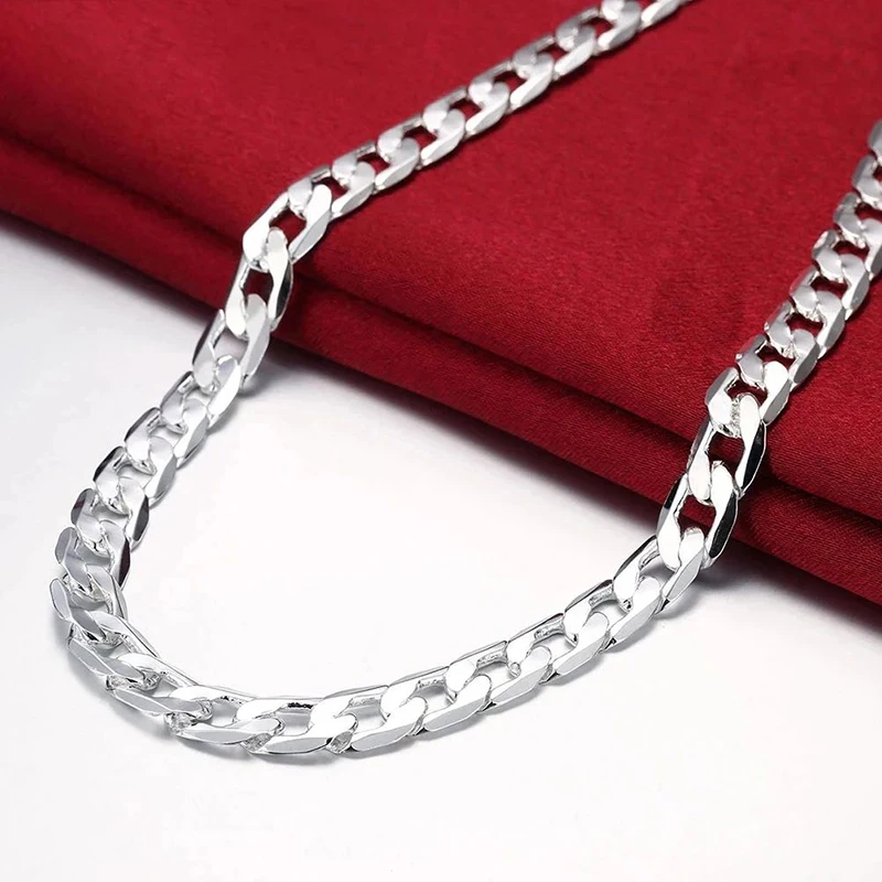 925 Sterling Silver Necklace F - Cuban Link Chain 12Mm recension och pris