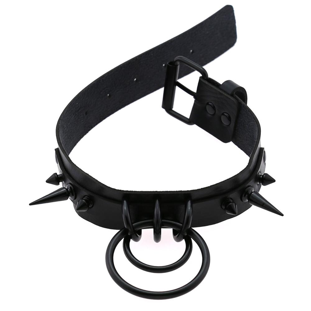 Black Spiked Choker Goth Leath - Goth Punk Spike Choker recension och pris