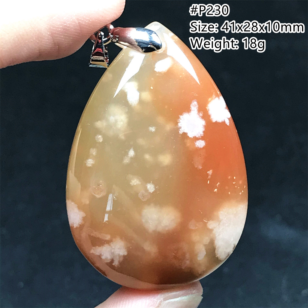 Natural Cherry Agate Necklace  - Crystal Pendant Necklace Natural Stone recension och pris