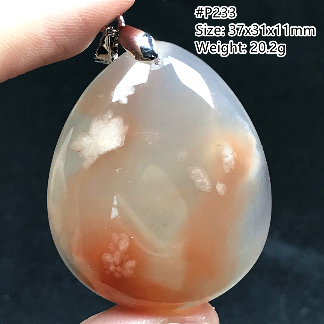 Natural Cherry Agate Necklace  - Crystal Pendant Necklace Natural Stone recension och pris