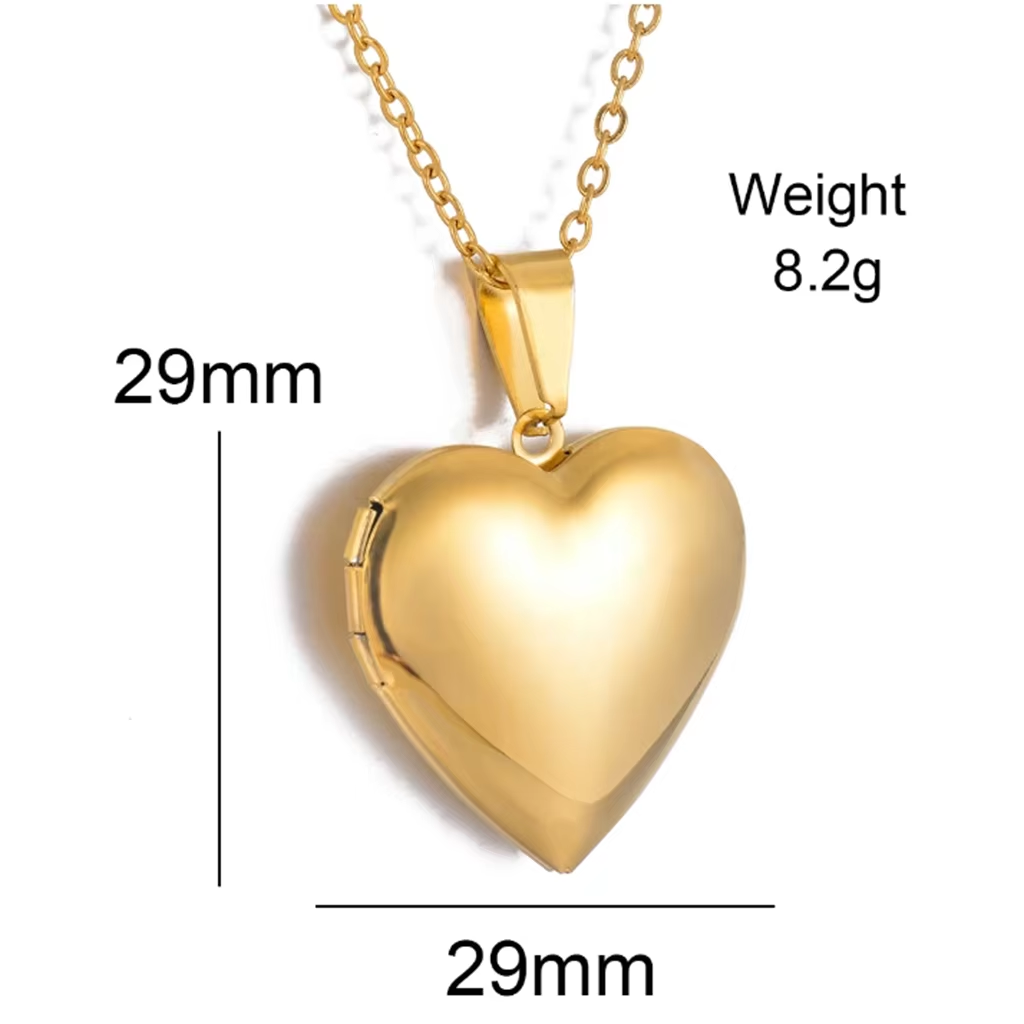Custom Personalized Heart Birt - Heart Locket Necklace Photo recension och pris