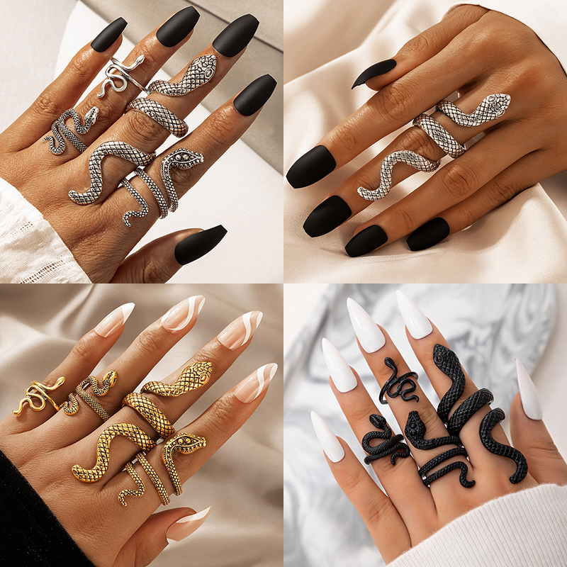 Punk Snake Shaped Knuckle Ring - Vintage Punk Knuckle Rings Set recension och pris