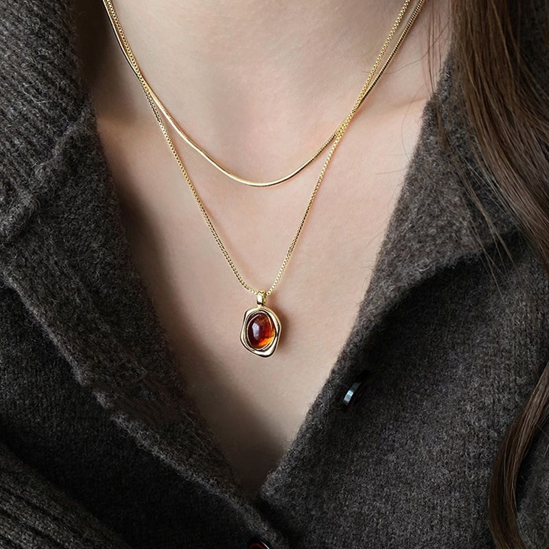 Fashion Vintage Double Layer N - Layered Pendant Necklace Aesthetic recension och pris