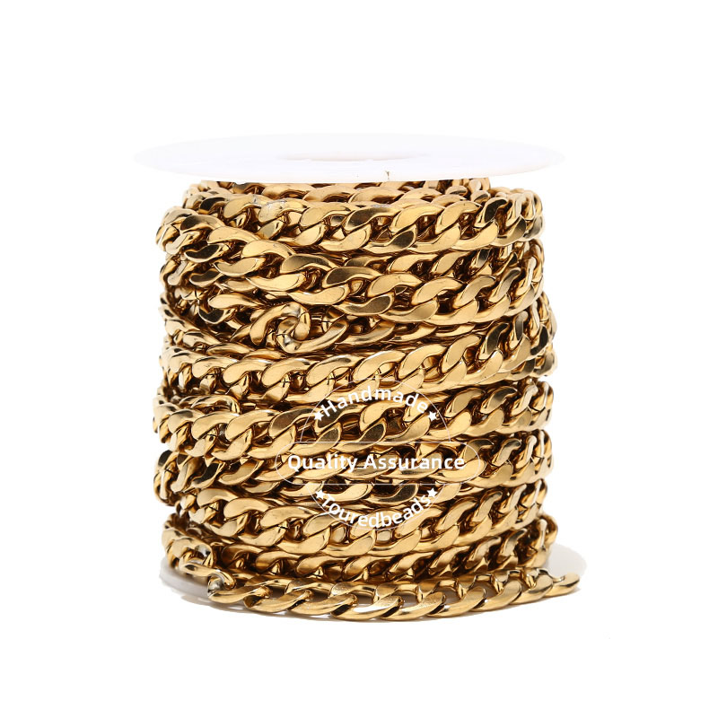 1m Gold Tone 12mm Width Heavy  - Cuban Link Chain 12Mm recension och pris
