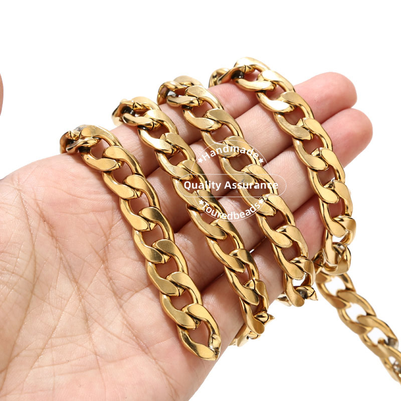 1m Gold Tone 12mm Width Heavy  - Cuban Link Chain 12Mm recension och pris