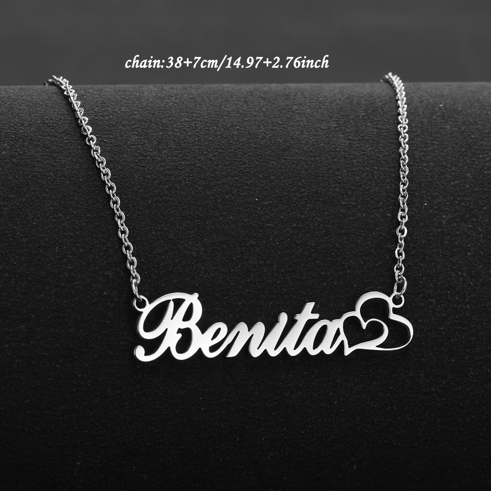 Personalized Double Heart Cust - Custom Name Necklace Stainless Steel recension och pris
