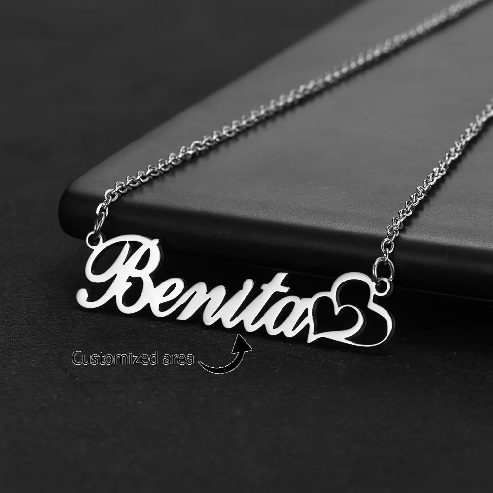 Personalized Double Heart Cust - Custom Name Necklace Stainless Steel recension och pris