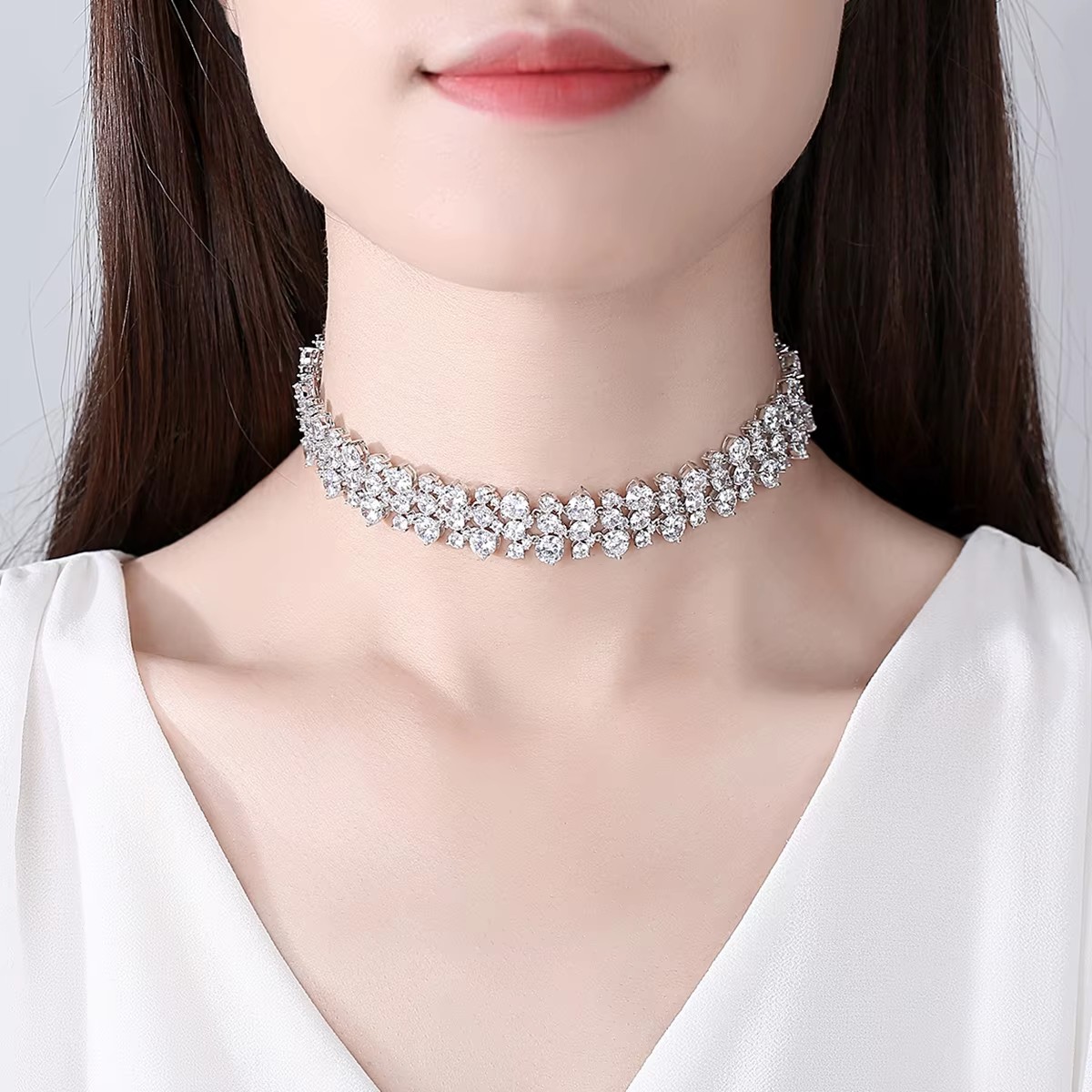 LUOTEEMI Three Layers Cubic Zi - Layered Pendant Necklace Aesthetic recension och pris