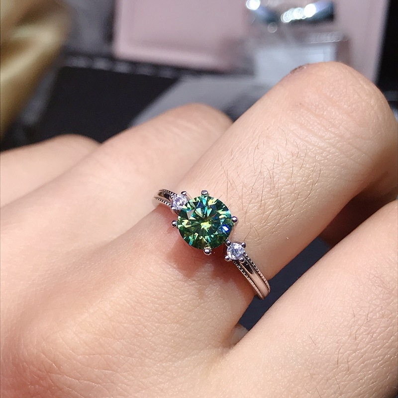 Morganite Ring VVS1 Grade Labo - Moissanite Engagement Ring 1 Carat recension och pris